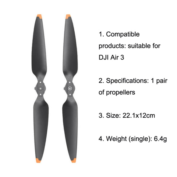 Original DJI Air 3 1pair Noise Reduction Propeller(Black)