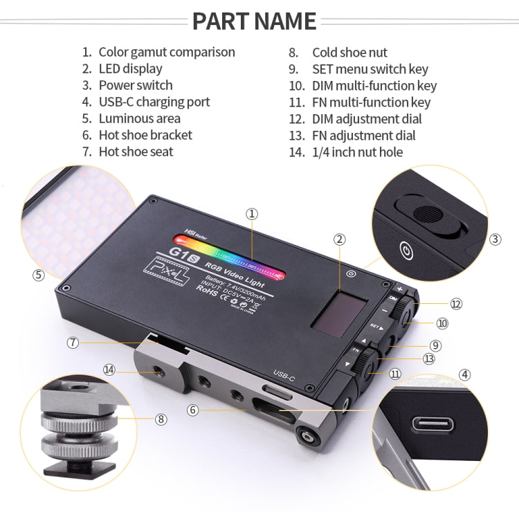 Pixel G1S Mini Outdoor RGB Color Fill Light Camera Small Desktop Lights(A Set) - free shipping - PMC TechLife - Order now!