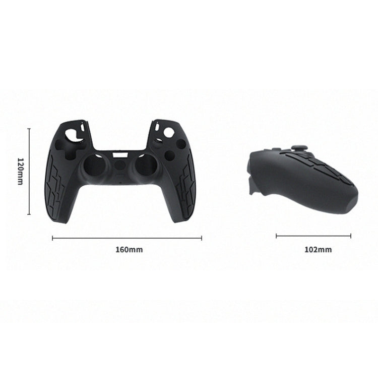 For PS5 Gamepad Silicone Case Non-slip Texture Thickened Protective Cover(Blue)