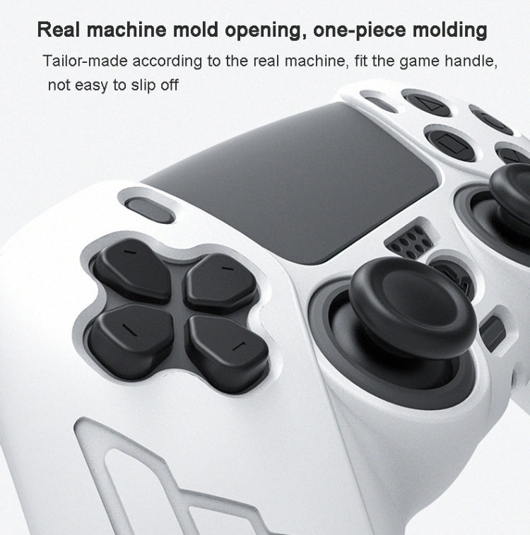 For PS5 Gamepad Silicone Case Non-slip Texture Thickened Protective Cover(White) - Cases by PMC TechLife | Online Shopping South Africa | PMC TechLife