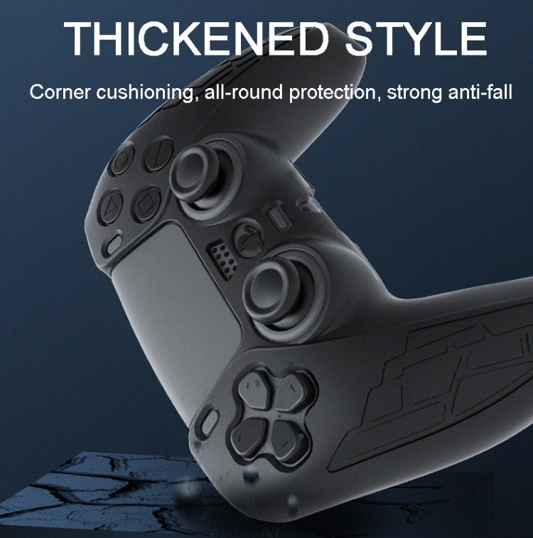 For PS5 Gamepad Silicone Case Non-slip Texture Thickened Protective Cover(White) - Cases by PMC TechLife | Online Shopping South Africa | PMC TechLife
