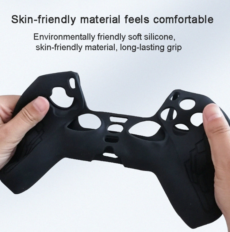 For PS5 Gamepad Silicone Case Non-slip Texture Thickened Protective Cover(Black)