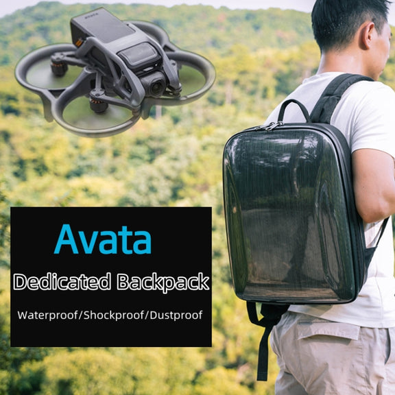 For DJI AVATA Storage Bag Hard Shell Water-resistant Shoulder Bag Backpack(Yellow EVA Lining)
