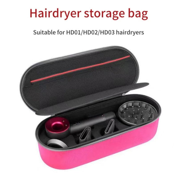 For Dyson HD01 HD03 Hair Dryer Storage Box EVA Hard Shell Bag(Rose Red)