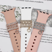 3pcs/set Smart Watch Silicone Strap Buckle Decoration Ring(Silver)
