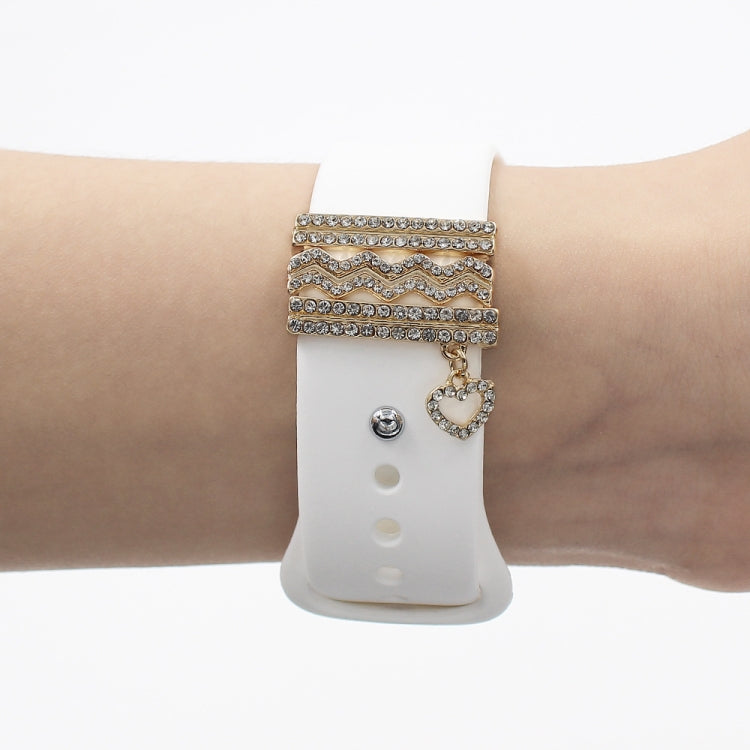 3pcs/set Smart Watch Silicone Strap Buckle Decoration Ring(Rose Gold) - free shipping - PMC TechLife - Order now!