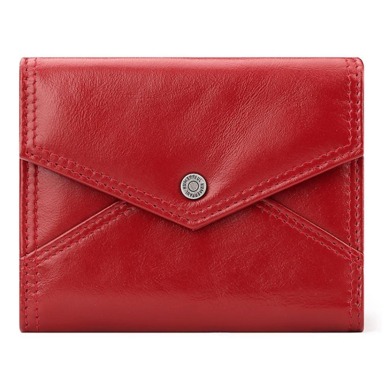 HUMERPAUL RFID Anti-Magnetic Lady Leather Wallet Buckle Card Coin Purse(Red) - free shipping - PMC TechLife - Order now!