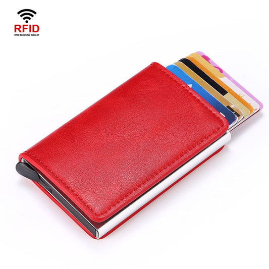 HUMERPAUL RFID Anti-Magnetic Automatic Card Set Credit Card Box Coin Bag(Red) - Antimagnetic RFID Package by HUMERPAUL | Online Shopping South Africa | PMC Jewellery | Buy Now Pay Later Mobicred