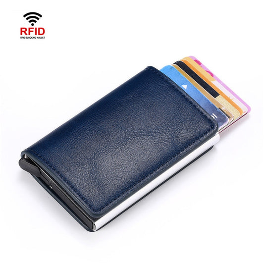 HUMERPAUL RFID Anti-Magnetic Automatic Card Set Credit Card Box Coin Bag(Blue) - Antimagnetic RFID Package by HUMERPAUL | Online Shopping South Africa | PMC Jewellery | Buy Now Pay Later Mobicred