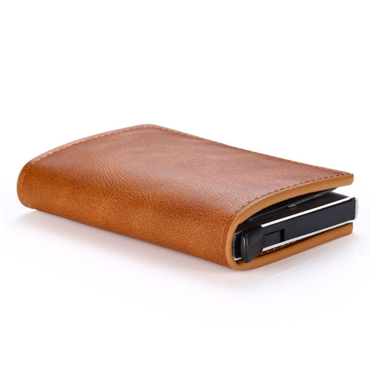 HUMERPAUL RFID Anti-Magnetic Automatic Card Set Credit Card Box Coin Bag(Dark Brown) - free shipping - PMC TechLife - Order now!