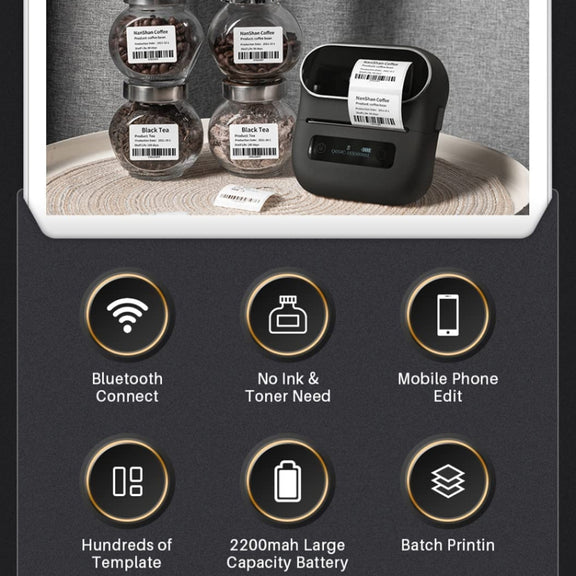 Phomemo M220 Jewelry Clothing Tags Bluetooth Thermist Strip Tag Printer(White)
