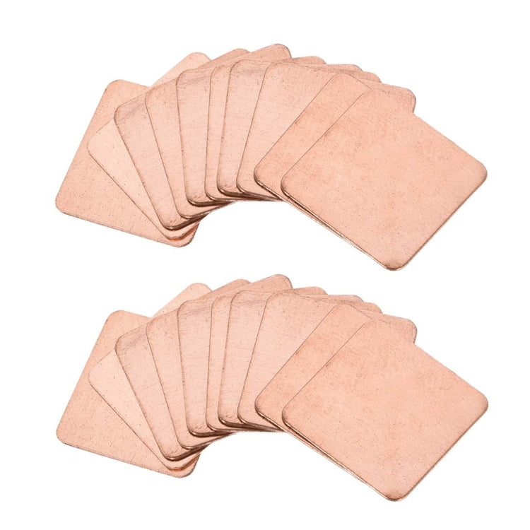 20pcs Laptop Cooling Copper Heat Sink Thermal Conductive Tabs Cell Phone Computer Graphics Card Heat Sinks 15x15x0.3mm - Others by PMC TechLife | Online Shopping South Africa | PMC TechLife | Buy Now Pay Later Mobicred