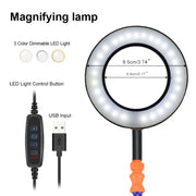 Phone PCB Circuit Board Repair Fixed Folder Welding Assisted DIY Model Clamping Tool, Style: 5 Claws+Magnifying Glass Lamp (Blue)