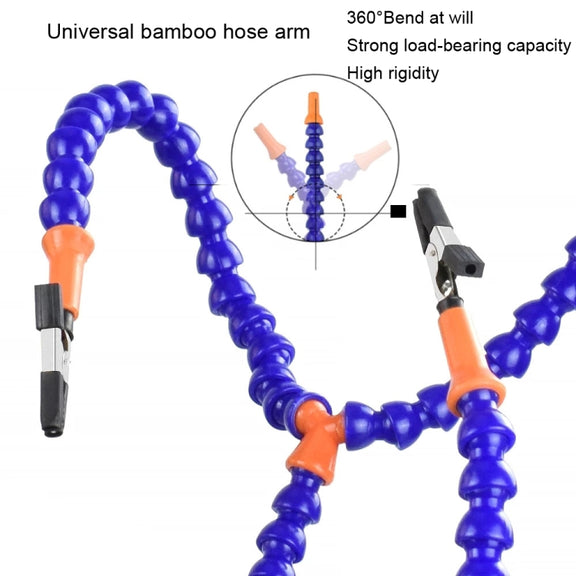 Phone PCB Circuit Board Repair Fixed Folder Welding Assisted DIY Model Clamping Tool, Style: 5 Claws+Magnifying Glass Lamp (Blue)