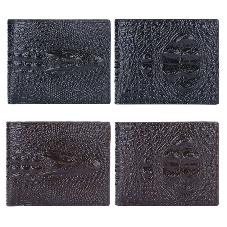 Baellerry Crocodile Print Men Short Wallet Vintage Multi-card Slot Coin Purse(Brown Head) - Wallets by Baellerry | Online Shopping South Africa | PMC Jewellery | Buy Now Pay Later Mobicred