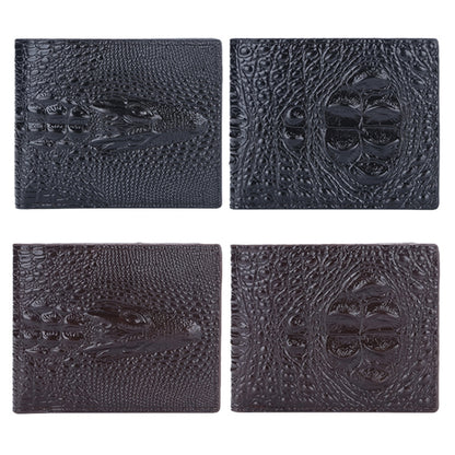 Baellerry Crocodile Print Men Short Wallet Vintage Multi-card Slot Coin Purse(Brown Head) - Wallets by Baellerry | Online Shopping South Africa | PMC Jewellery | Buy Now Pay Later Mobicred