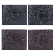 Baellerry Crocodile Print Men Short Wallet Vintage Multi-card Slot Coin Purse(Brown Head)