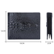 Baellerry Crocodile Print Men Short Wallet Vintage Multi-card Slot Coin Purse(Brown Head)