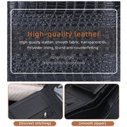Baellerry Crocodile Print Men Short Wallet Vintage Multi-card Slot Coin Purse(Brown Head)
