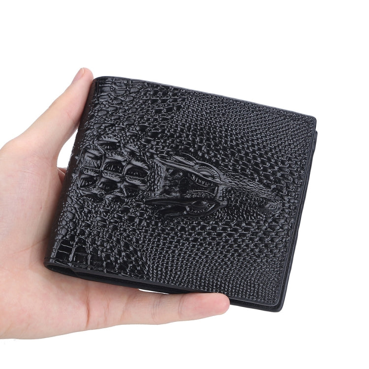 Baellerry Crocodile Print Men Short Wallet Vintage Multi-card Slot Coin Purse(Brown Head) - Wallets by Baellerry | Online Shopping South Africa | PMC Jewellery | Buy Now Pay Later Mobicred