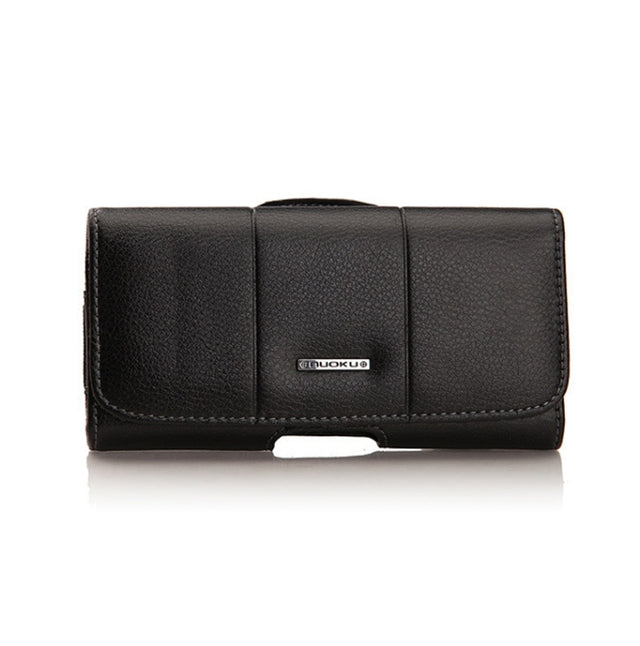 Nuoku Magnetic Flaps Leather Belt Case For Smart Phones, Size: 17.3 x 8 x 2.5cm  6.7 Inch(Black)