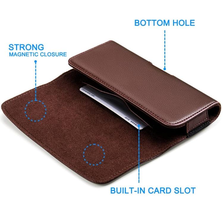 Nuoku Magnetic Flaps Leather Belt Case For Smart Phones, Size: 17.3 x 8 x 2.5cm  6.7 Inch(Brown) - More iPhone Cases by Nuoku | Online Shopping South Africa | PMC TechLife | Buy Now Pay Later Mobicred