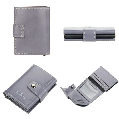 Baellerry RFID Anti-Theft Automatic Pop-Up Card Wallet Buckle Metal Aluminum Shell Card Holder(Grey) - free shipping - PMC Jewellery - Order now!