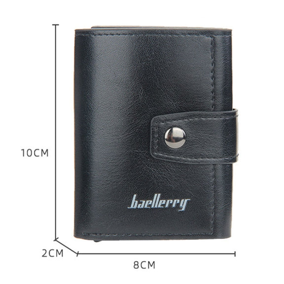 Baellerry RFID Anti-Theft Automatic Pop-Up Card Wallet Buckle Metal Aluminum Shell Card Holder(Yellow Brown)