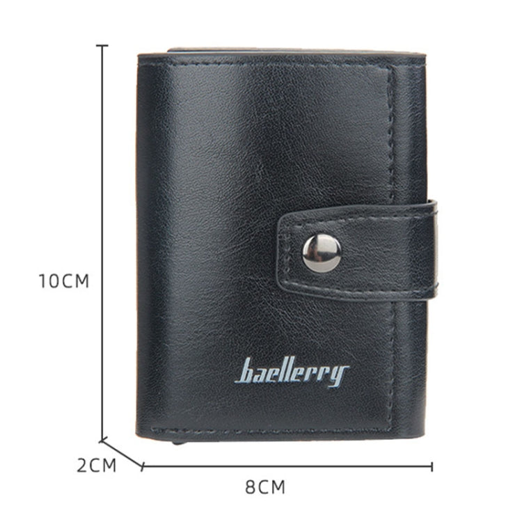 Baellerry RFID Anti-Theft Automatic Pop-Up Card Wallet Buckle Metal Aluminum Shell Card Holder(Coffee) - Antimagnetic RFID Package by Baellerry | Online Shopping South Africa | PMC Jewellery | Buy Now Pay Later Mobicred