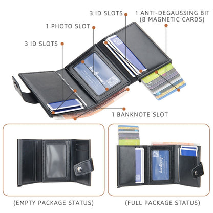 Baellerry RFID Anti-Theft Automatic Pop-Up Card Wallet Buckle Metal Aluminum Shell Card Holder(Grey) - free shipping - PMC Jewellery - Order now!