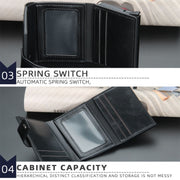 Baellerry RFID Anti-Theft Automatic Pop-Up Card Wallet Buckle Metal Aluminum Shell Card Holder(Yellow Brown)