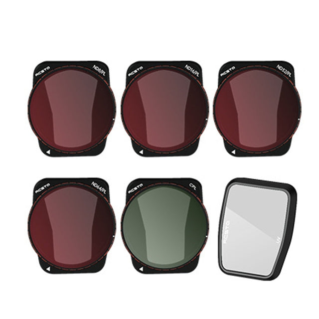 For DJI Air 3 RCSTQ Multi-Layer Coating Water-resistant  Filter, Spec: ND-PL8/16/32/64 +UV +CPL 6-in-1