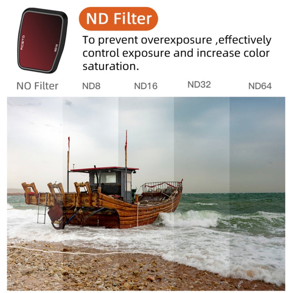 For DJI Air 3 RCSTQ Multi-Layer Coating Water-resistant  Filter, Spec: ND8/16/32/64 4-in-1