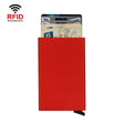 RFID Short Metal Card Case Credit Card Holder Wallet(Red) - free shipping - PMC TechLife - Order now!