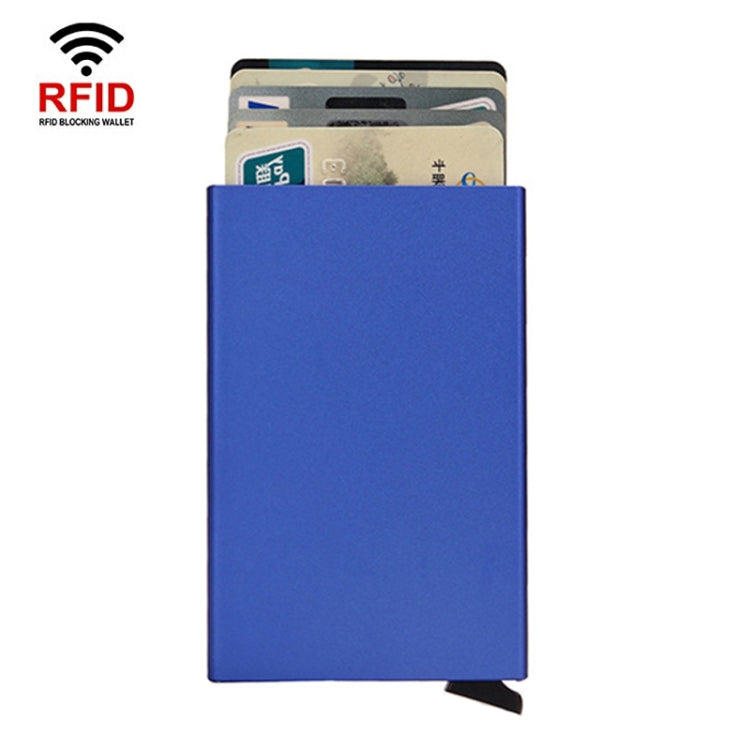 RFID Short Metal Card Case Credit Card Holder Wallet(Blue) - free shipping - PMC TechLife - Order now!