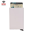 RFID Short Metal Card Case Credit Card Holder Wallet(Silver) - free shipping - PMC TechLife - Order now!