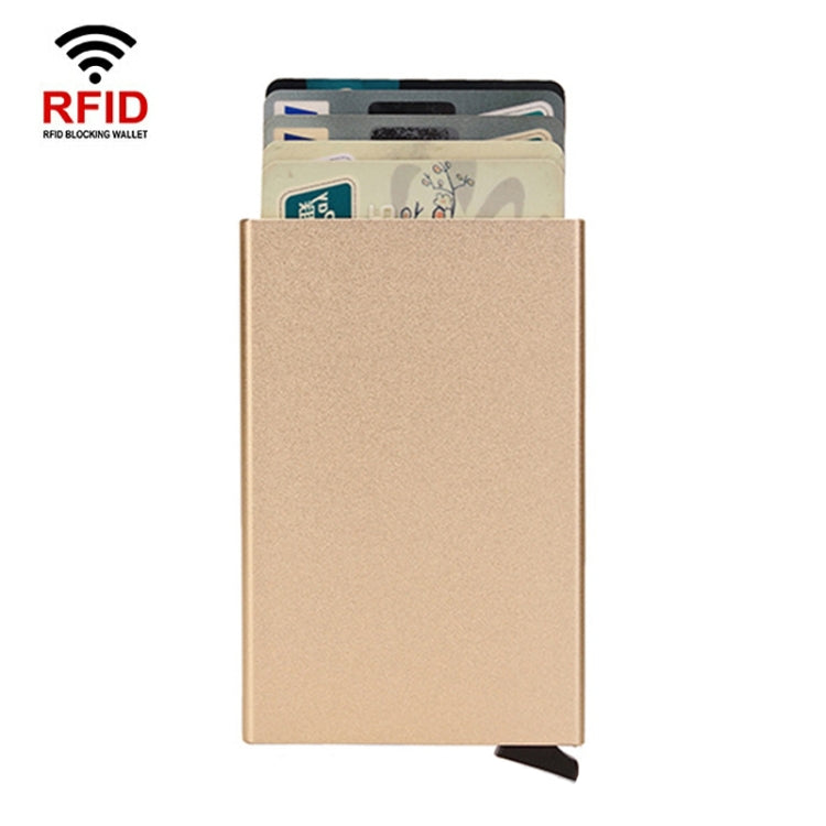 RFID Short Metal Card Case Credit Card Holder Wallet(Gold) - free shipping - PMC TechLife - Order now!