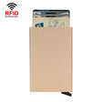 RFID Short Metal Card Case Credit Card Holder Wallet(Gold) - free shipping - PMC TechLife - Order now!