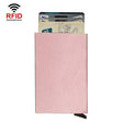 RFID Short Metal Card Case Credit Card Holder Wallet(Rose Gold) - free shipping - PMC TechLife - Order now!