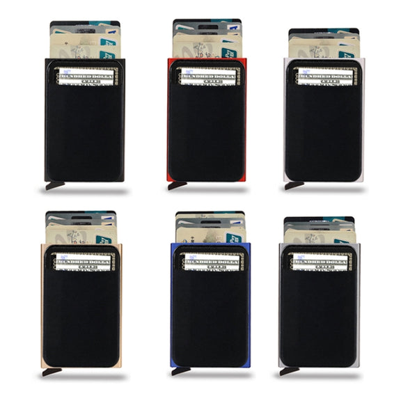 RFID Short Metal Card Case Credit Card Holder Wallet(Green)