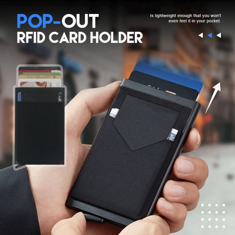 RFID Short Metal Card Case Credit Card Holder Wallet(Light Grey)