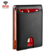 RFID Anti-Theft Brush Leather Multi Card Pocket Coin Wallet Credit Card Case(Flat Pattern+Orange Inside) - Antimagnetic RFID Package by PMC TechLife | Online Shopping South Africa | PMC TechLife | Buy Now Pay Later Mobicred