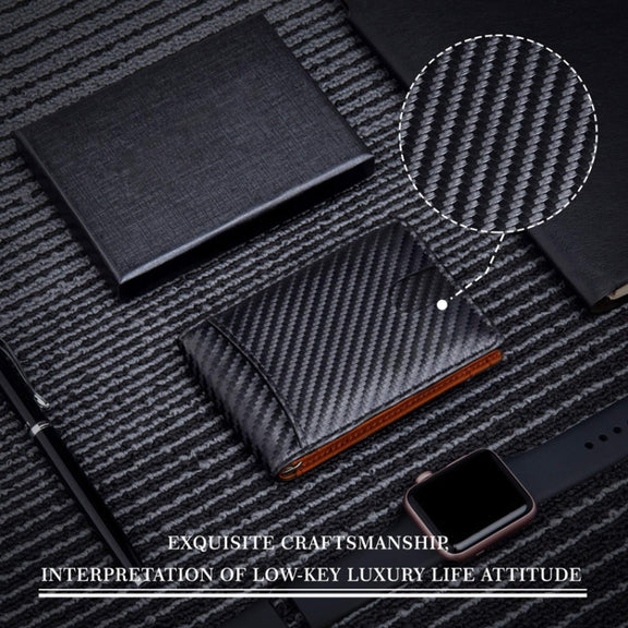 RFID Anti-Theft Brush Leather Multi Card Pocket Coin Wallet Credit Card Case(Flat Pattern+Blue Inside)