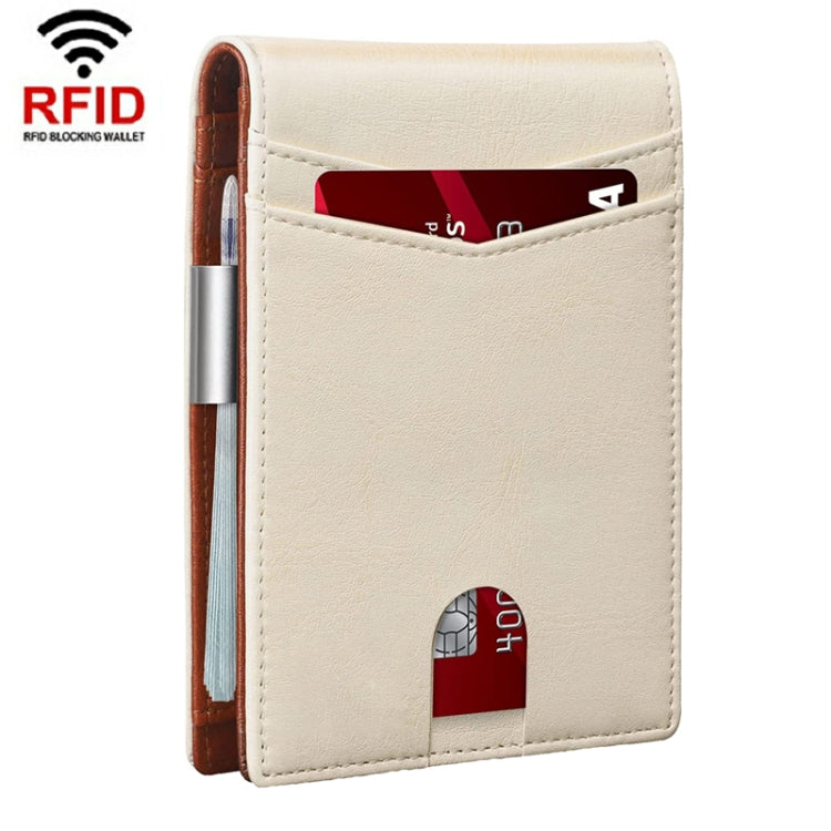 RFID Anti-Magnetic And Anti-Theft Leather Multi-Card Credit Card Wallet Coin Purse(Beige) - free shipping - PMC TechLife - Order now!