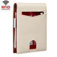 RFID Anti-Magnetic And Anti-Theft Leather Multi-Card Credit Card Wallet Coin Purse(Beige) - free shipping - PMC TechLife - Order now!