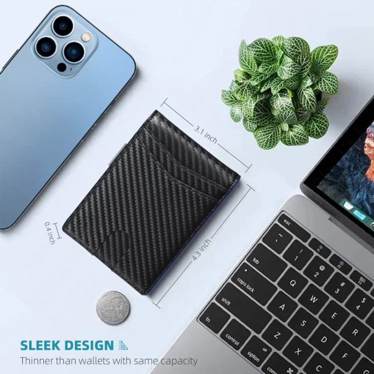 RFID Anti-Magnetic And Anti-Theft Leather Multi-Card Credit Card Wallet Coin Purse(Carbon Fiber Black+Black Inside) - Antimagnetic RFID Package by PMC TechLife | Online Shopping South Africa | PMC TechLife | Buy Now Pay Later Mobicred