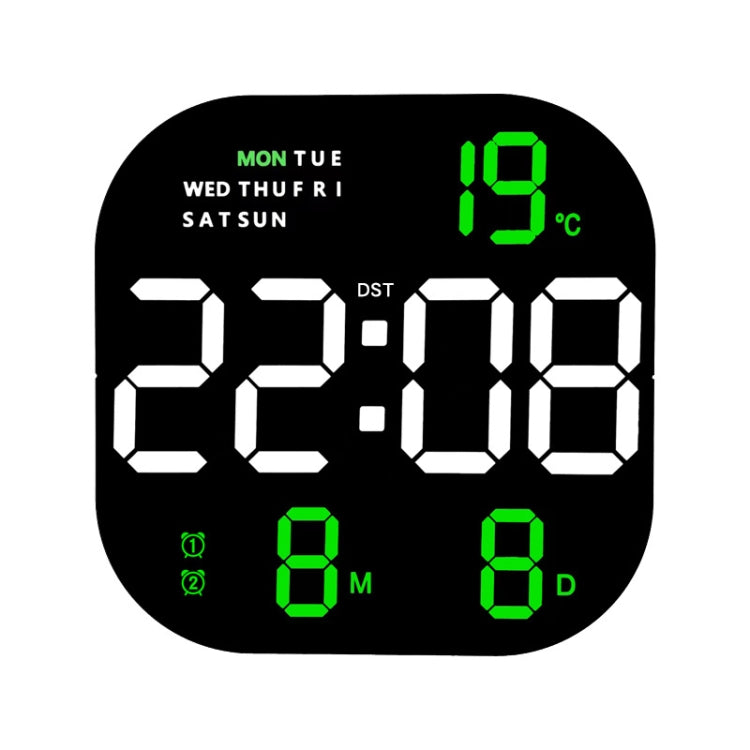 6633 LED Screen Digital Display Timing Desktop Alarm Clock Living Room Hanging Clock(Green Light)
