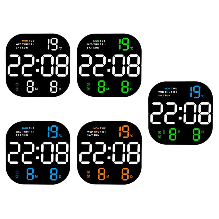 6633 LED Screen Digital Display Timing Desktop Alarm Clock Living Room Hanging Clock(Green Light)