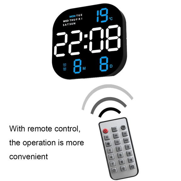 6633 LED Screen Digital Display Timing Desktop Alarm Clock Living Room Hanging Clock(Green Light)