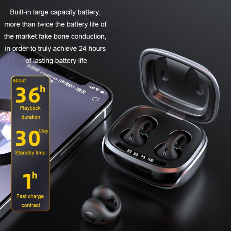 JX80 TWS Wireless Bone Conduction Clip-On Ear Noise Reduction Bluetooth Headset(White)